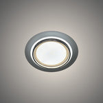 A contemporary LED ceiling light with a circular design in the center of ceiling NZ