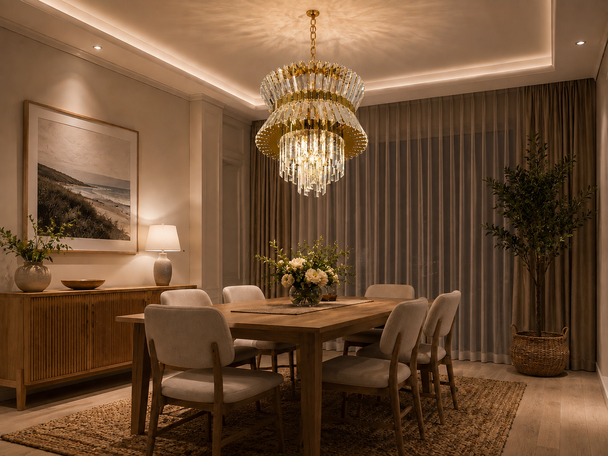 Gold Layered Crystal Chandelier 5022-440