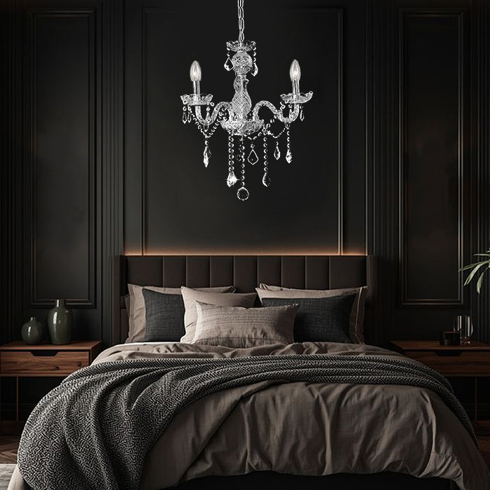 Luxurious bedroom with crystal chandelier west auckland