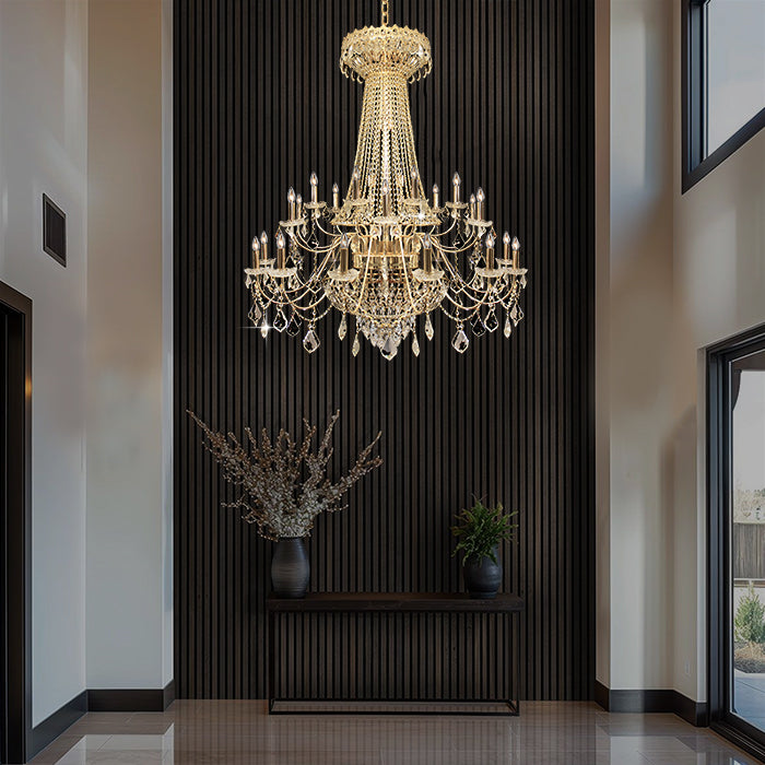 Luxurious chandelier hanging in a modern interior setting auckland