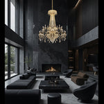 Luxurious living room with a chandelier auckland omes