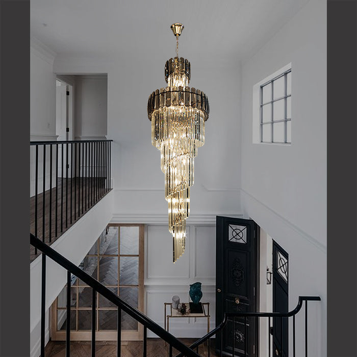 Auckland crystal stairwell chandelier