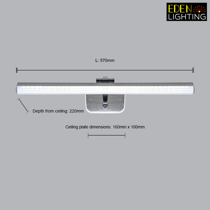 Measurement chart of a wall light fixture with dimensions nz