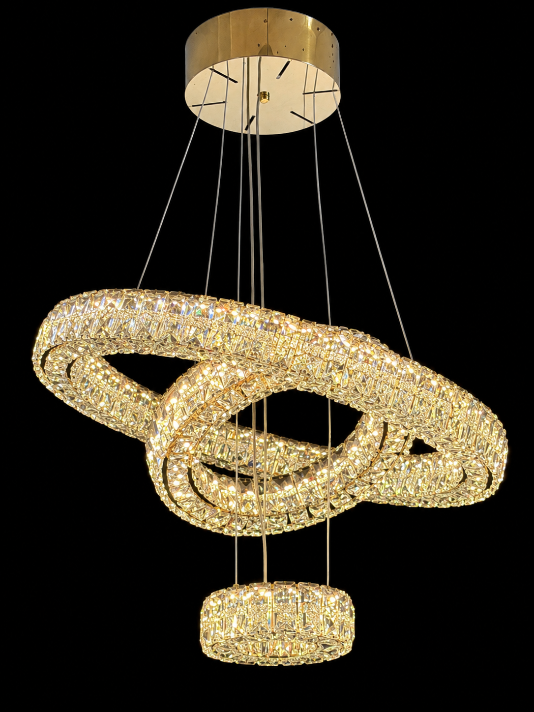 Chrome Crystal Ring LED Chandelier  19021-500