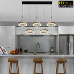 Modern LED pendant lamp above kitchen island interior design NZ