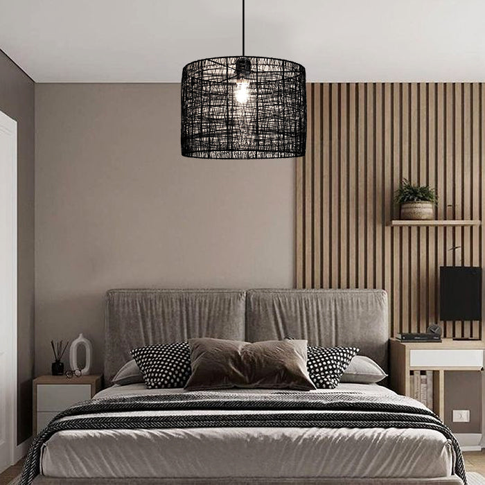 Modern bedroom with a metal decorative lamp nz
