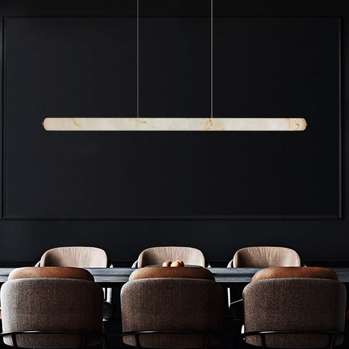 Modern conference room with a long rectangular pendant light west auckland