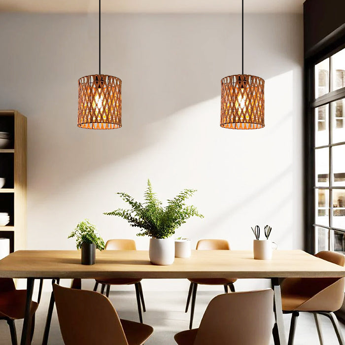 Modern dining room with nature gold pendant lights nz house