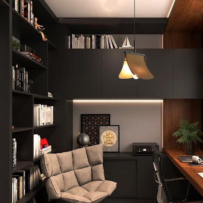 Modern home office with book pendant light west auckland