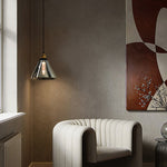 Modern interior with a smoke glass hanging lamp nz houses