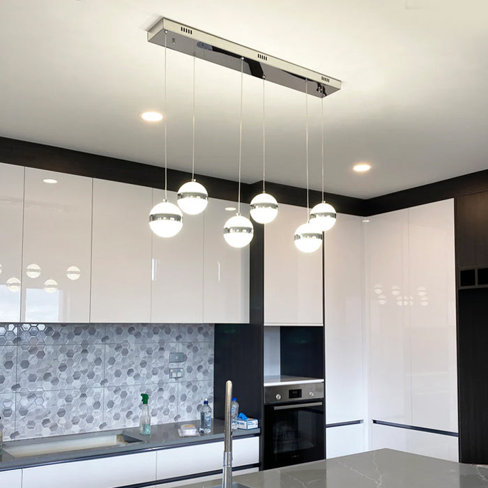 Modern kitchen with pendant led pendant ball light west auckland