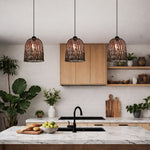 Modern kitchen with belt pendant shade lights west auckland