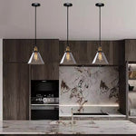 Modern kitchen with clear glass pendant light——edenlighting
