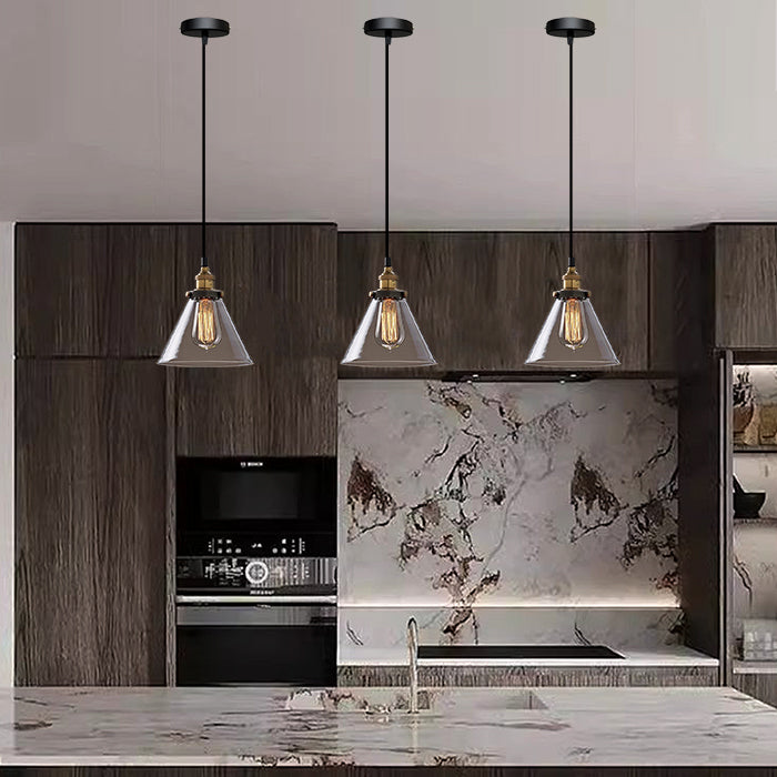 Modern kitchen with clear glass pendant light——edenlighting