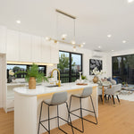 Modern kitchen with gold smoke glass bar light nz homes