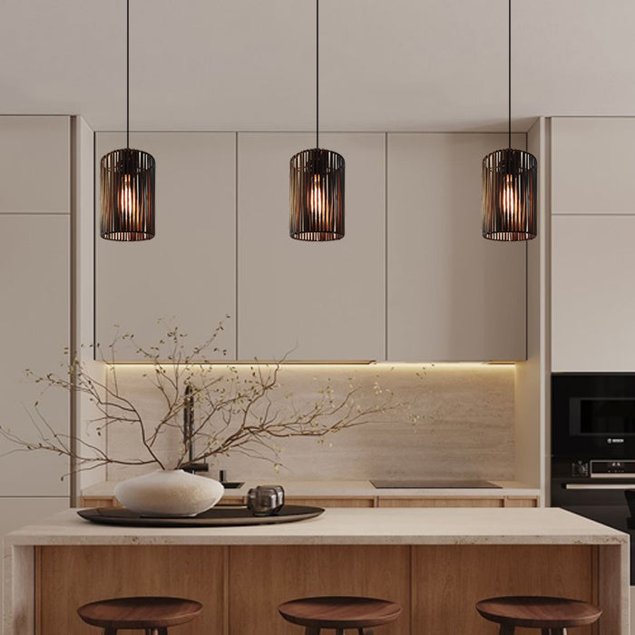 Modern kitchen interior with shade pendant lights west auckland