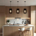 Modern kitchen with black pendant lights nz