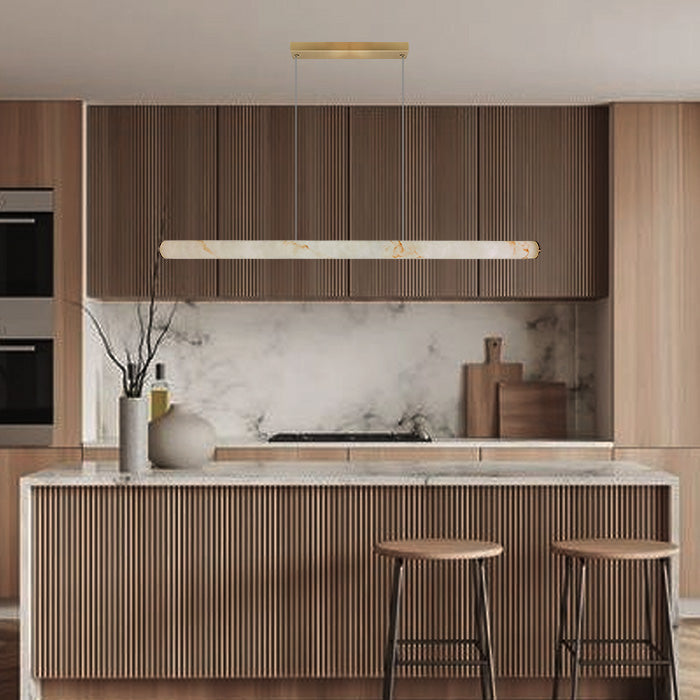 Modern kitchen with led golden pendant light nz