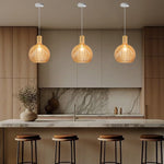 Modern kitchen with nature pendant lights nz shownroom