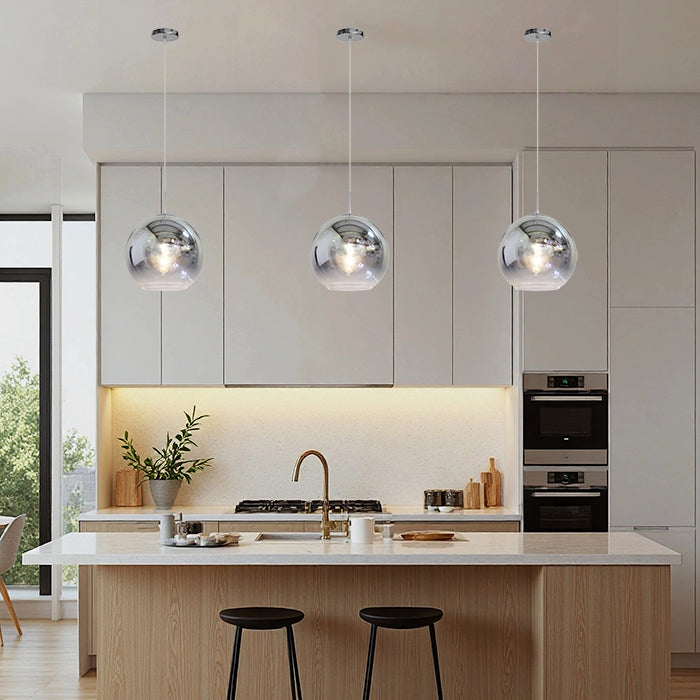 Modern kitchen with pendant lights west auckland