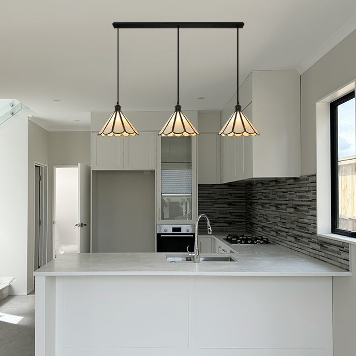 Modern kitchen with white pendant lights  nz edenlighting