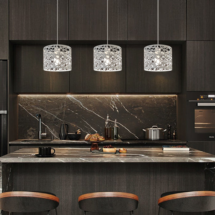 Modern kitchen with white pendant lights nz