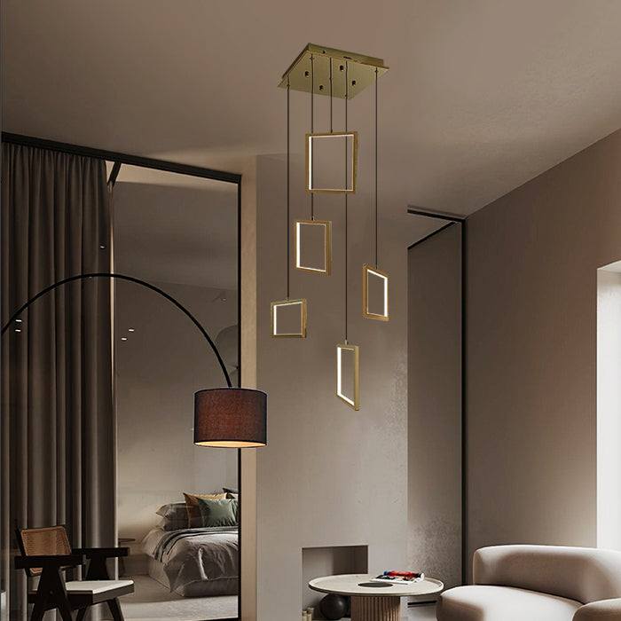 Modern interior with pendant lights staircase Auckland