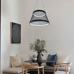 Modern living room with a led black pendant light west auckland