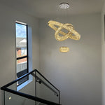 Modern LED pendant light in staircase - eden lighting Auckland