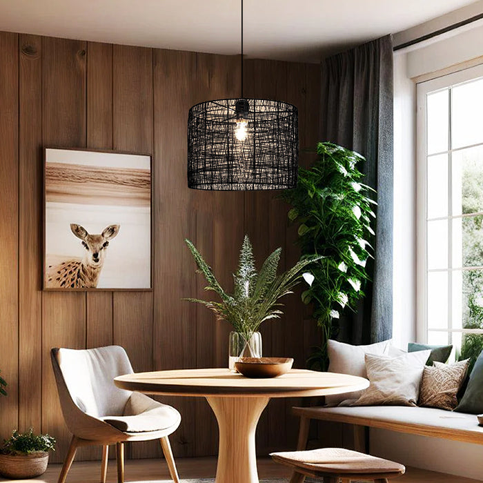 Modern living room with decor iron pendantlight in the middle nz