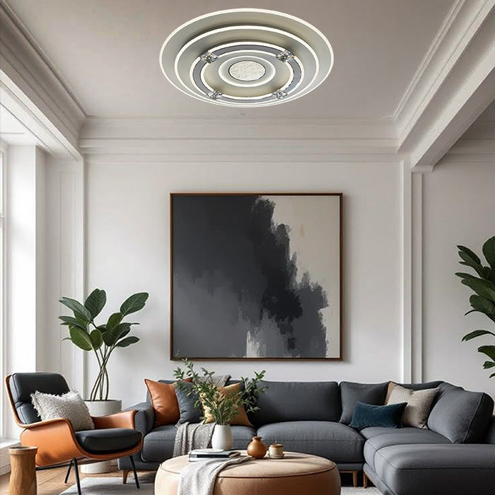 Modern living room with decorative ceiling light auckland