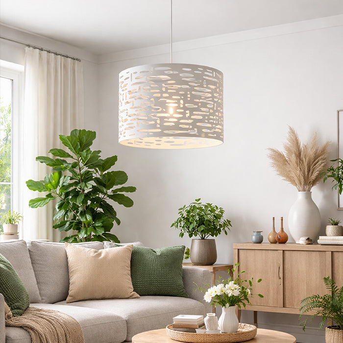 Modern living room with white decorative pendant light nz homes