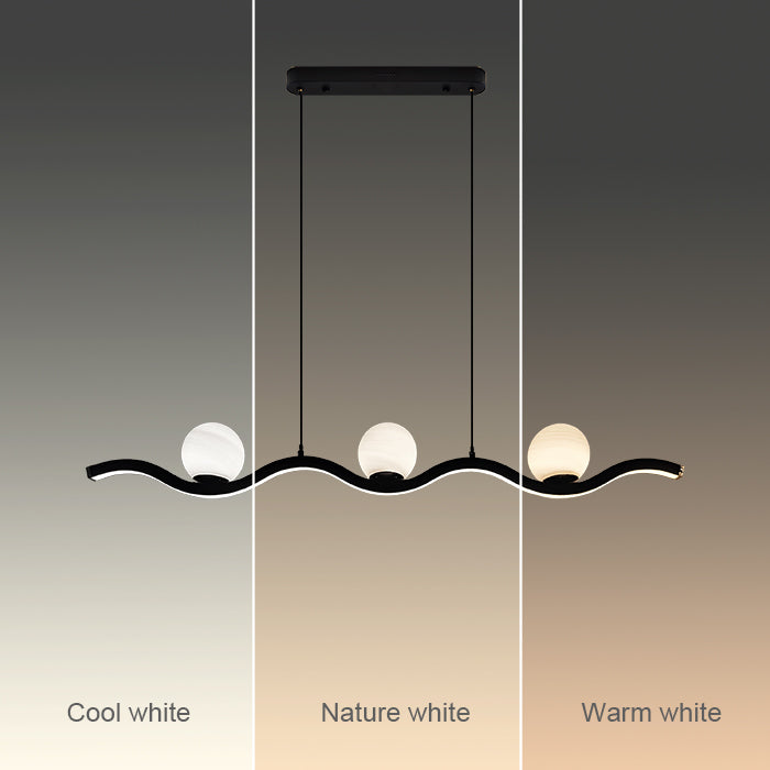 Modern pendant light with three spherical bulbs  change color nz