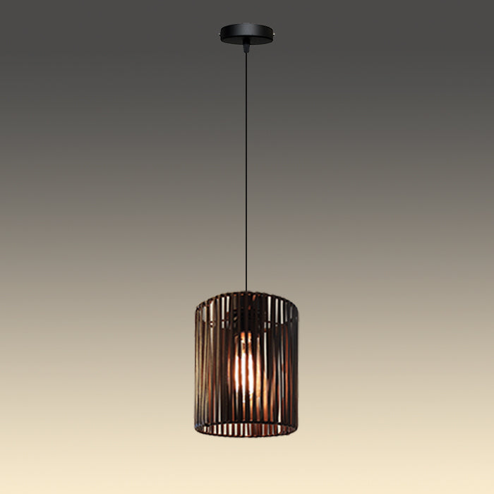 Modern pendant light with a dark belt cage design west auckland