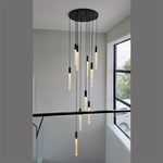 Modern pendant light fixture hanging in the staircase area nz