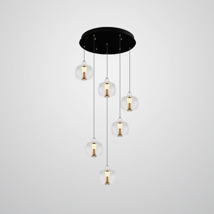 Modern pendant light with glass bulbs in staircase area west auckland
