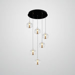 Modern pendant light with glass bulbs in staircase area west auckland