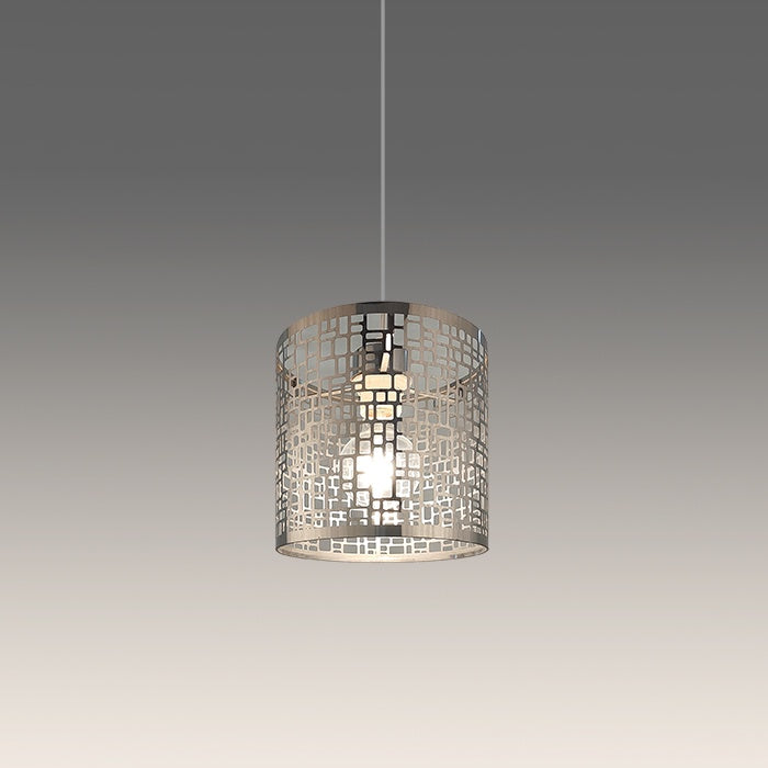 Modern pendant light with a metallic grid design nz