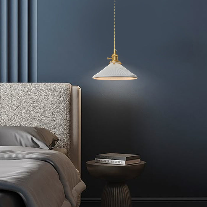 Modern bedroom with with pendant light west Aucklang