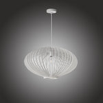 Modern pendant light with a white ribbed design  nz homes