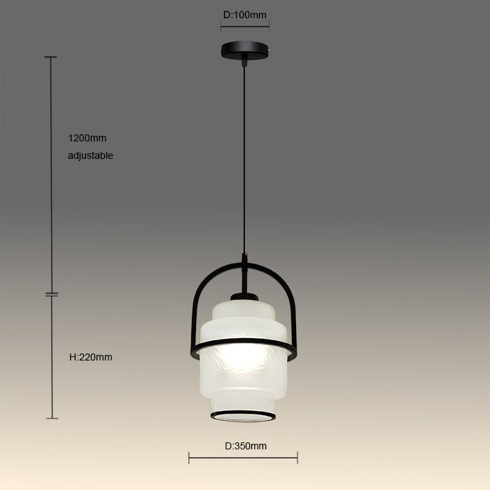 Pendant size diagram over table NZ