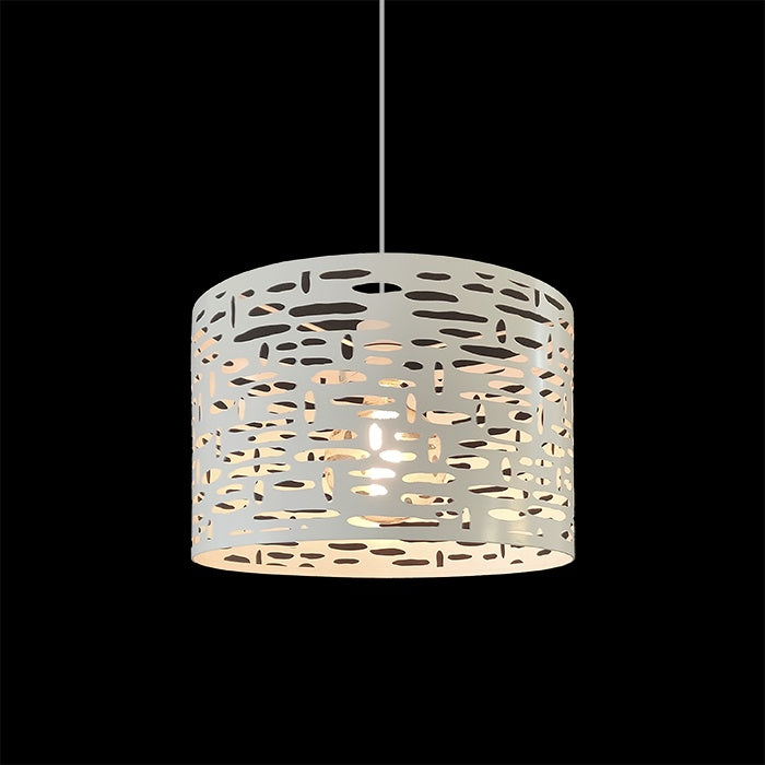 Pendant light with perforated design white iron nz