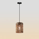 Pendant light with woven design  hanging in the entry area nz