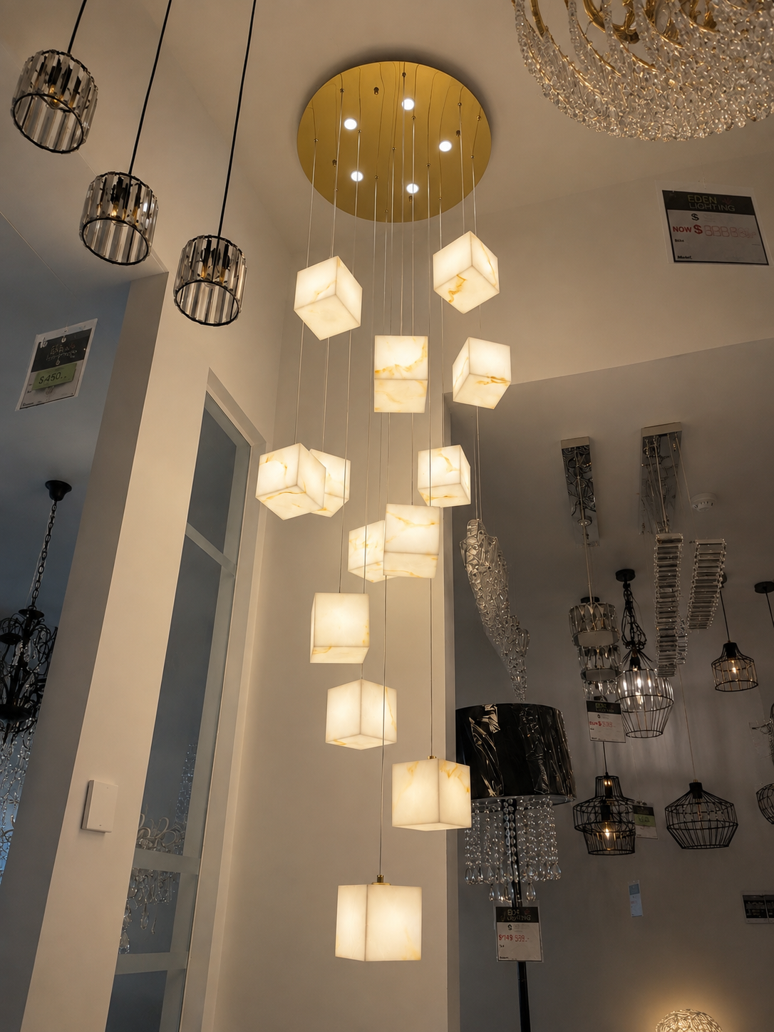 Modern Resin Cube Multi-Light Pendant 5115-13