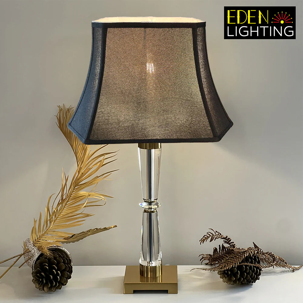 black shade with crystal base table lamp shop NZ