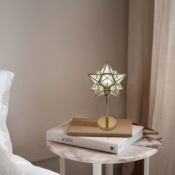 Star-shaped table lamp on a marble table west auckland