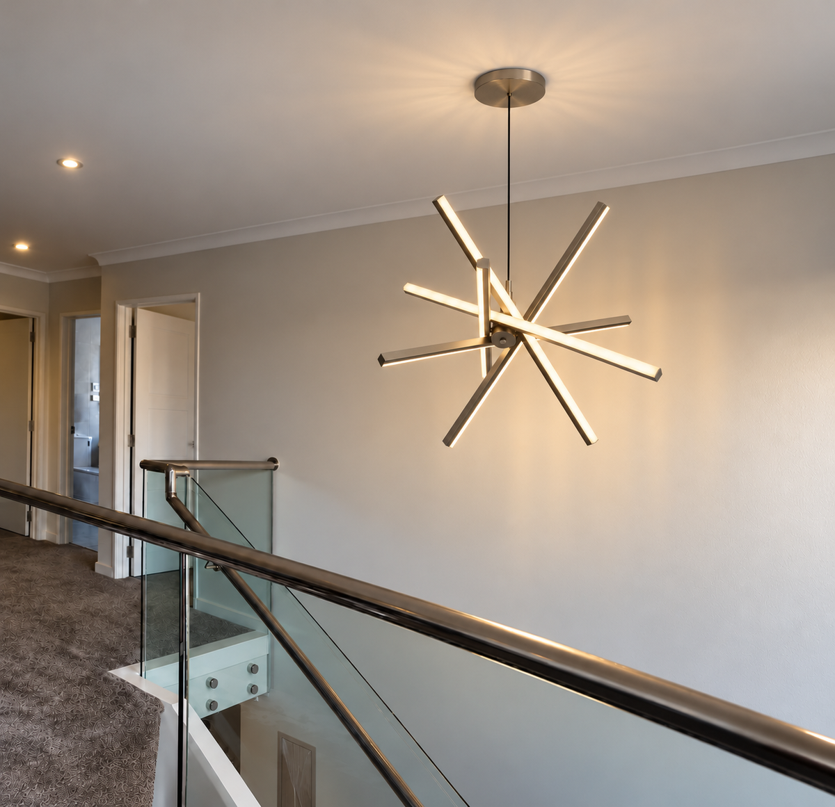 Modern Brushed Nickel Sputnik LED Pendant Light X2230