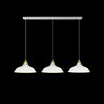 Three pendant lights with white shades on NZ