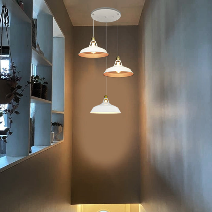 Pendant lights hanging from the ceiling in a modern interior setting NZ