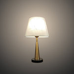 Table lamp with a white shade and gold base NZ